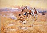 Charles Marion Russell - Blackfeet Burning Crow Buffalo Range